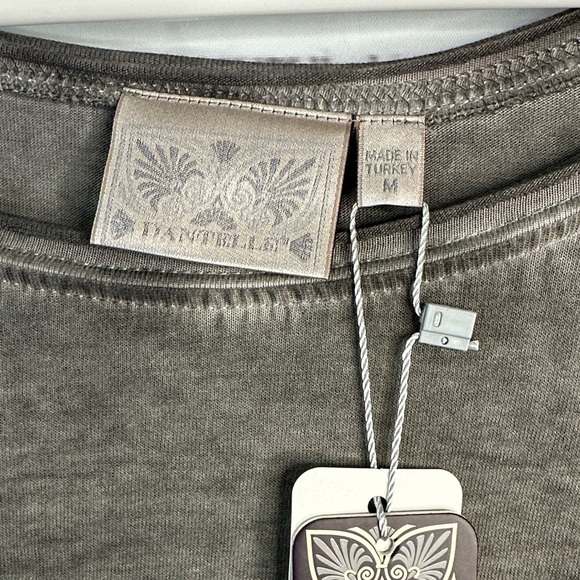 Chic Olive Long Sleeve Top with Floral Sleeves - Picture 2 of 9